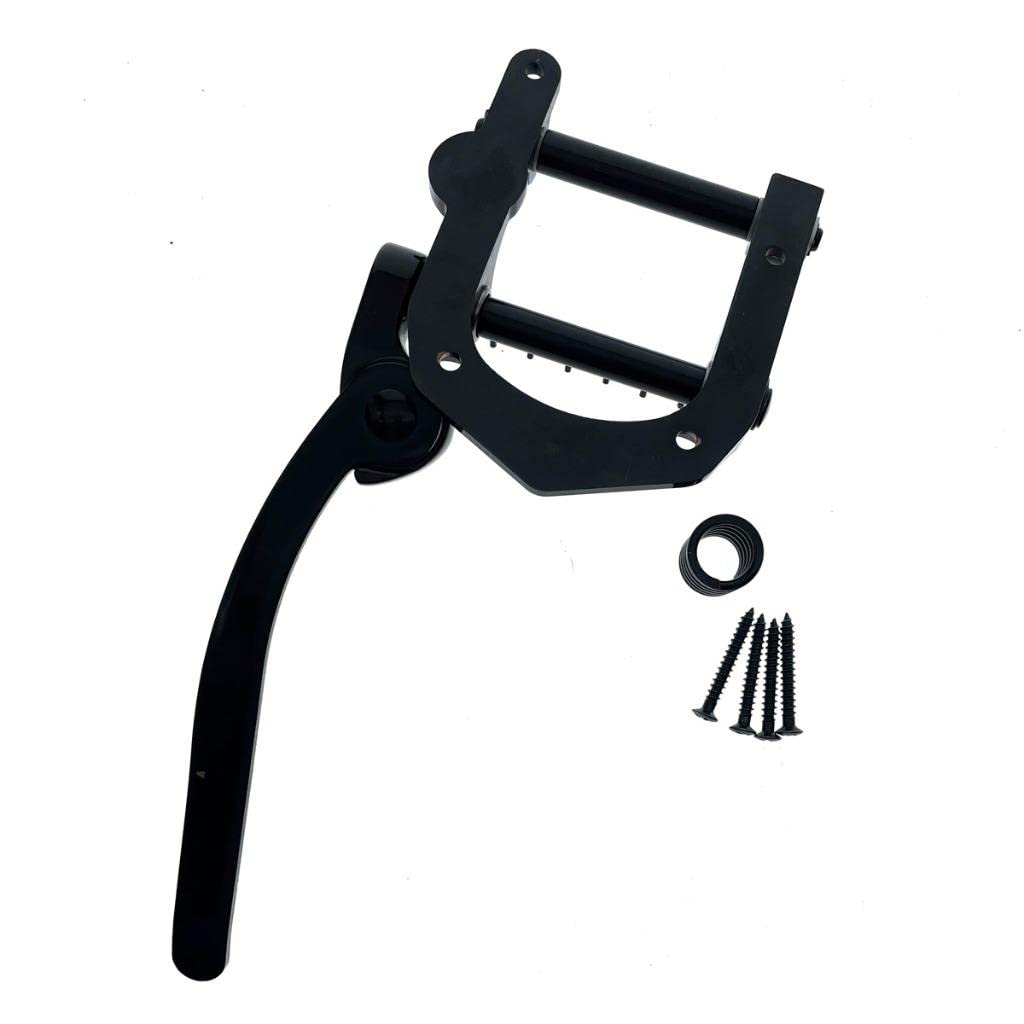 KAISH Gitarre Vibrato Saitenhalter Tremolo Steg Flat Top Body Tremolo Vibrato Bridge für E-Gitarren Schwarz