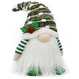 LOCKASEN Gnome Christmas Decorations, Handmade Christmas Ornaments Swedish Tomte Elf Stuffed Dwarf for Home Holiday Decor, Thanksgiving Valentines Birthday Plush Gnome Gifts for Women