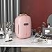 HOMCOM Portable Skincare Fridge with LED Display, 12L Mini Fridge for Beauty, Makeup and Cosmetics, Small Refrigerator Cooler for Bedroom, Home Office, Desktop, Pink