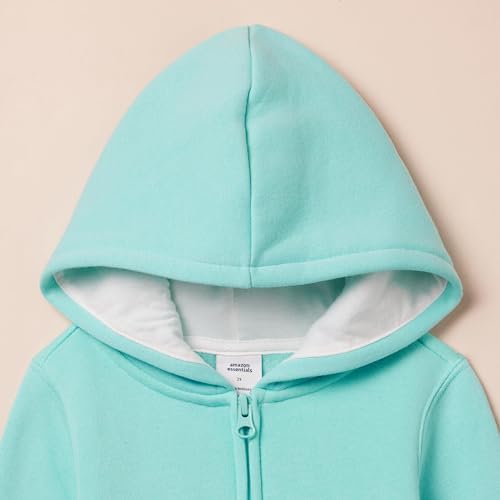 Amazon Essentials Girls' Fleece Zip-Up Hoodie Sweatshirts, Aqua, Small - 3