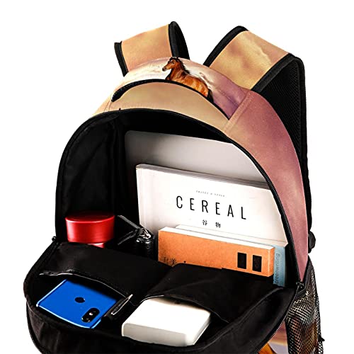 Mochila para portátil de caballo marrón con amplio espacio para viajes unisex 4