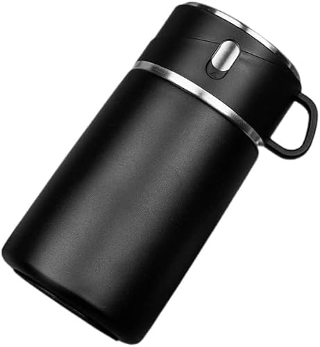 800ml 真空断熱 保温 スープジャー 断熱フードポット スプーン付き 保温ジャー 保温ランチジャー 保温 保冷 おかず ご飯 携帯便利 運動会 通勤 通学 (ブラック)