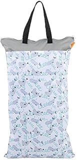 Large Hanging Wet/Dry Bucket Bag for Cloth Nappy Inserts Diaper Laundry with Two Waterproof Zippers Reusable (EF204)