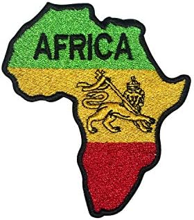 Africa Map Rasta Map Iron On Flag Embroidered Patch Badge Military Uniform Iron On Sew On Patch Badge