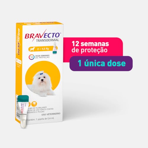 Bravecto Transdermal Cães de 2 até 4.5kg Bravecto para Cães, 2 a 4.5kg,