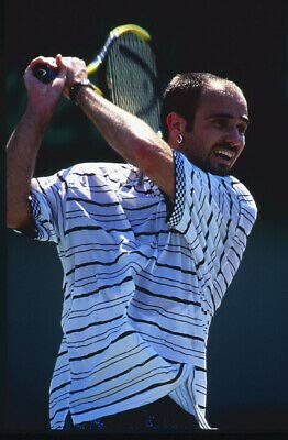 Andre Agassi Playing Tennis Candid Vintage Original 35mm Transparency Slide