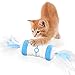 Herefun Interaktives Elektrischer Katzenspielzeug USB Aufladbar, Automatisch Rotierende Katzenspielzeug, LED-LeuchtenSpielzeug für Katzen, Feder und Ball Katzenspielzeug Katzenzubehör +Ersatz Feder