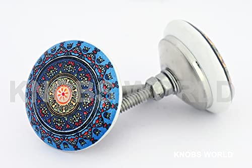 KNOBSWORLD 10 x Mix Vintage Look Flower Ceramic Knobs Door Handle Cabinet Drawer Cupboard Pull Xfer (New xfer) - 7