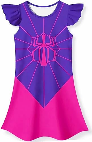 Girls Ruffle Sleeve Fantasy Dress 3-8 Years, Casual Playwear for Summer & Parties