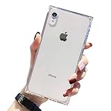 Transparent Case for iPhone XR,Tzomsze Reinforced Corners TPU Cushion，Crystal Clear Slim Cover Shock Absorption TPU Silicone Shell-White