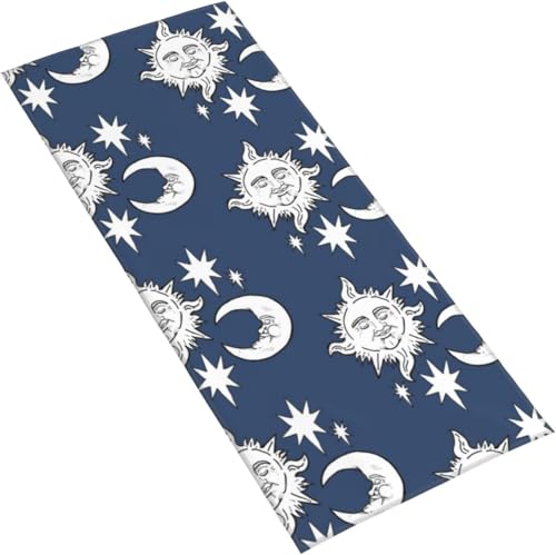 フェイスタオル 太陽 月 星 マイクロファイバー タオル 柔らか 肌に優しい 肌触りが良い ふわふわ 髪に優しい 通気 かわいい 抗菌防臭加工 瞬間吸水 速乾 耐久性 薄手 毛羽落ち少ない 業務用タオル