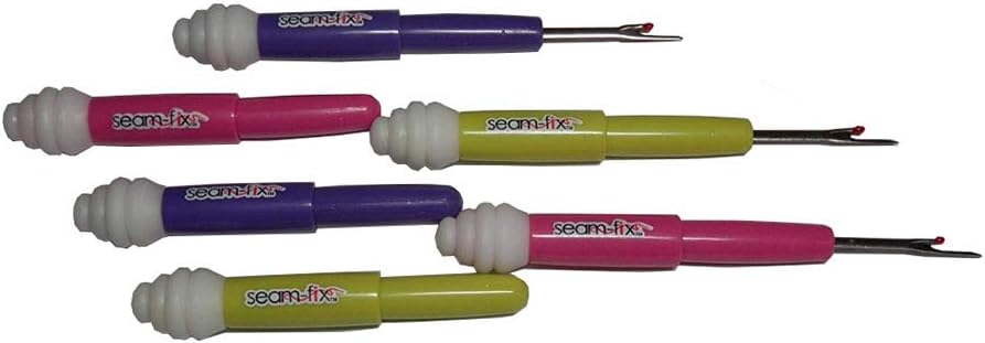 Mini Seam Fix Seam Ripper & Thread Remover in Purple, Fuschia or Lime Green ~ 3 " Closed, 4 1/4" Open ~ One unit Assorted color
