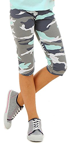 ModaFresca Solvera Ltd Baumwolle Leggings für Mädchen Frühling Sommer II Moro II 3/4 Lange Leggings Baby Fitness Hose Kinder Sport 116-158 (Moro Minze, 116-122) Cover