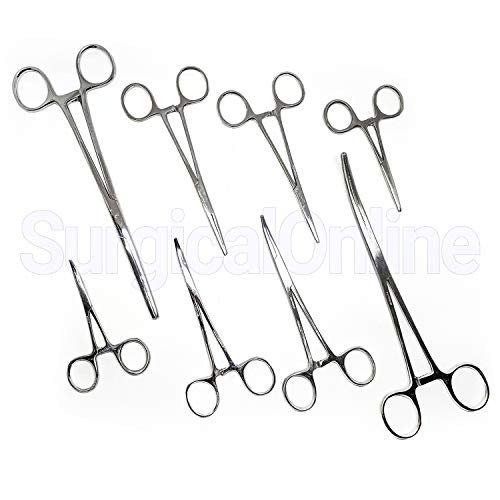 Ultimate Hemostat Set, 8 Piece Ideal for Hobby Tools, Electronics, Fishing and Taxidermy