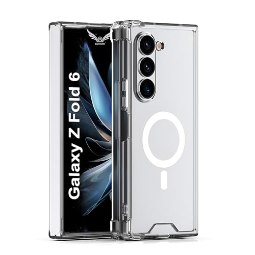 BORTONY Case Compatible with Samsung Galaxy Z Fold 6 Magnetic Case Support Wireless Charging Hard PC Shockproof Protection Anti Scratch Protective Case Cover for Galaxy Z Fold 6 (Galaxy Z Fold 6)