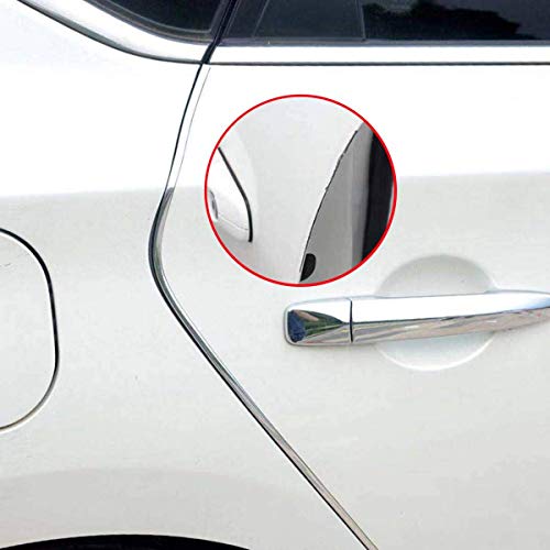 Cool·car 16Ft(5M) Car Door Edge Guards Clear U Shape Trim Molding Electroplated Glossy Rubber Seal Protector With Fits Most Cars, No Glue Needed(Electroplated Silver) #TOP3