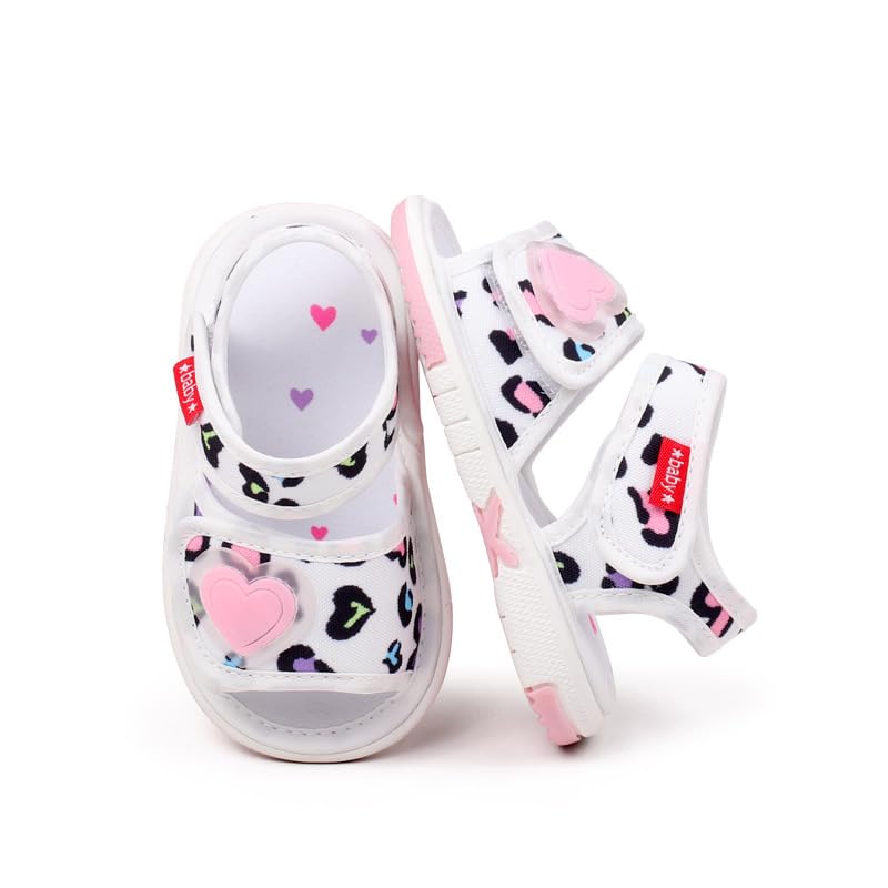 Baby Girls Squeaky Leopard Sandals Infant Premium Rubber Sole Closed-Toe Non-Slip Shoes Toddler Girl Soft First Walkers Shoes2