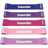 Insonder Resistance Band Set - 5 Bands for Workout, Booty & Leg Exercises - Stretch & Fitness Bands