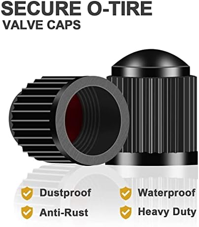 URAQT Tyre Valve Caps, 100pcs Universal Plastic Car Tire Stem Dust Covers, With O Rubber Ring, Heavy DutyAirtight Seal, Screw-On, Suitable for SUV, Motorcycle, Truck, Bicycle Etc.