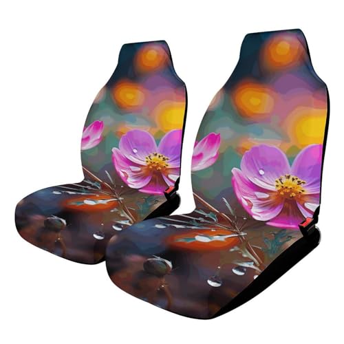 Housse de siège de voiture universelle confortable motif floral multicolore