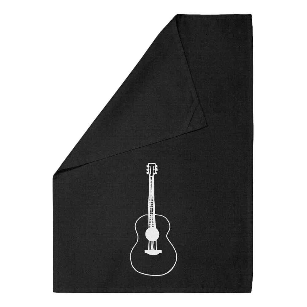 Azeeda 'Acoustic Guitar' Black Cotton Tea Towel/Dish Cloth (TW00041822)