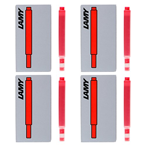 Lamy Fountain Pen Ink Cartridges, Red Ink, Pack of 20 ...