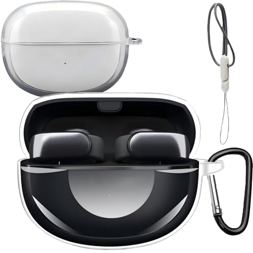 UIUIKA For Bose Ultra Open Earbuds �P�[�X TPU�� �����h�~ �L�Y�h�~ �ϏՌ� �h�o �y�� �����[�d�\ �J���r�i�t��+�X�g���b�v�t�� �����h�~(�N���A)