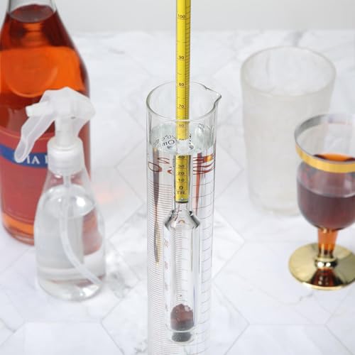 Hydromètre alcool 0-200 pèse-alcool kit de test avec cylindre éprouvette en verre