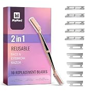 MyMed 2-in-1 Dermaplane Razor for Women Face Razors for Women, Eye Brow Razors & Face Shaver for ...