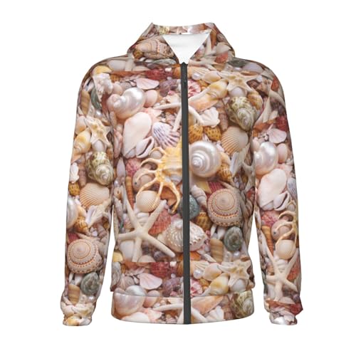 Colorful Seashells Kid Hoodies Boys Zip Up Sweatshirts Girls Pullover with Pocket2