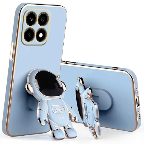 Apurb Store Silicone for Moto Edge 60 / Edge 60 Fusion Case Cute 3D Astronaut Stand Design Camera Protection Shockproof Soft Back Cover for Moto Edge 60 / Edge 60 Fusion (Blue)