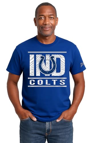 Zubaz NFL Men's Goal Line Team Color Short Sleeve T-Shirt, Indianapolis Colts, X-Large