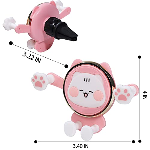 Cute Phone Mount For Car, Pink Cat Air Vent Clip Cell Phone Holder For Car Compatible With 4-7 Inch Smartphones, Car Accessories For Women And Girls (Pink) #TOP1
