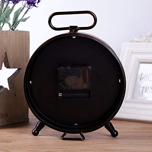 Königswerk Vintage Desk Clock, 8 Inches Silent Non-Ticking Battery Operated Metal Table Top Clock For Bedroom, Living Room, Office, Shelf Decor (Brown) #TOP4