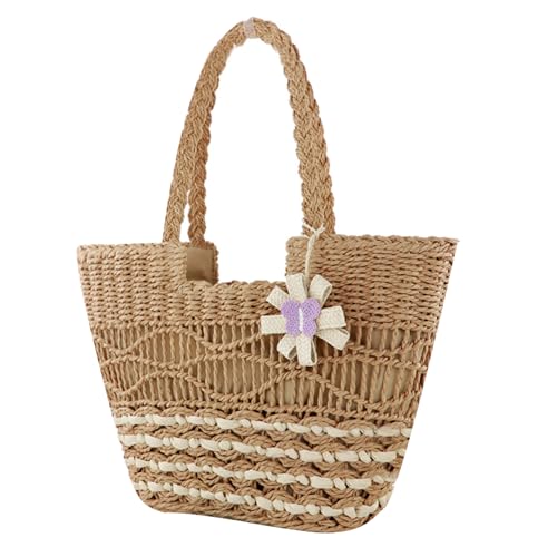 Sac fourre-tout en paille pour femmes joli sac de plage à main en rotin