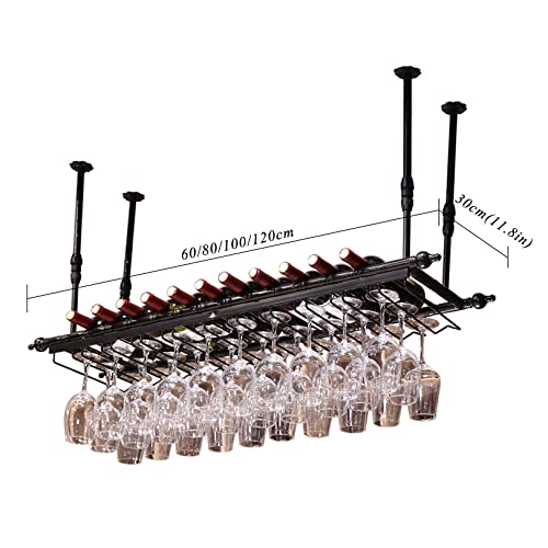 Étagère de plafond industrielle pour bar avec support à verres - 3