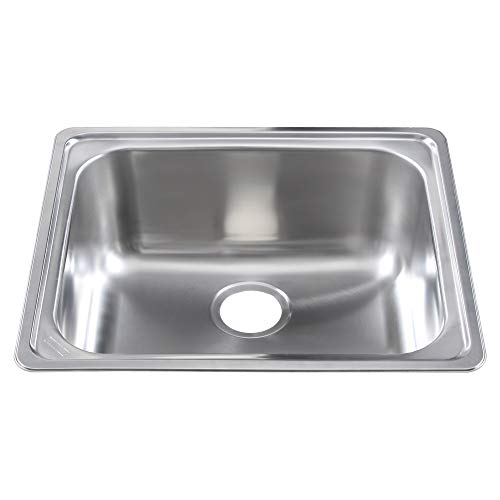 Image of Franke Artisan Stainless Steel Sink, Single Bowl, Satin Steel Finish, 21 x 18 inches