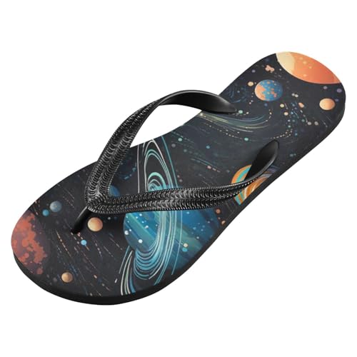 Mens Flip Flops Space PlanetsSandal Flip Flops for Women Summer Beach Slipper 214B2827