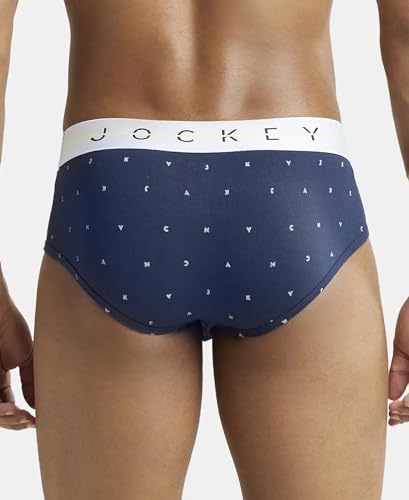 Image of Jockey |Style NY01|Men's Super Combed Cotton Elastane Stretch Printed Brief with Ultrasoft Waistband