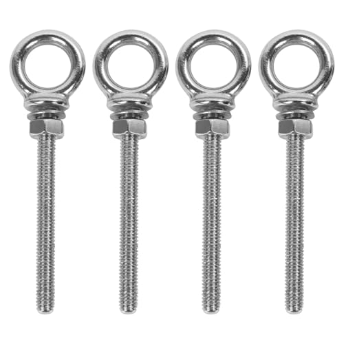 SMASOLO Bulloni ad Occhiello Filettati in Acciaio Inox M6X60 Set da 4 Pezzi con Dadi per Ancoraggio Cemento Bulloni ad Occhiello per Impieghi Gravosi per Fissaggi e Sollevamento in