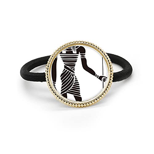Bandeau caoutchouc Anubis Totem élastique à cheveux métal argenté pour femme