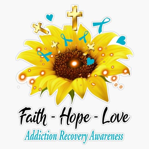 Magnet Addiction Recovery Awareness Faith Hope Love Magnetic Vinyl Sticker 5"
