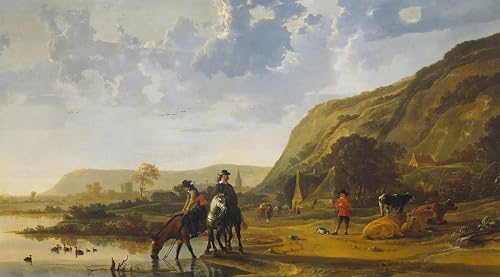 Affiches et gravures paysage fluvial Aelbert Cuyp tableau moderne salon 60x90cm