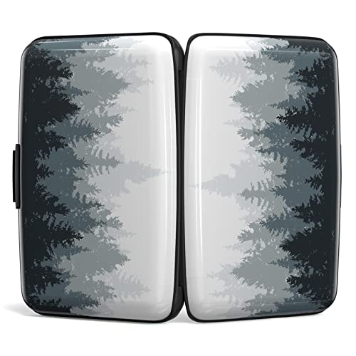 Image of Credit Card Holder, Mini Aluminum Card Wallet RFID Blocking Slim Metal Hard Card Case for Women Men, Ink Forest