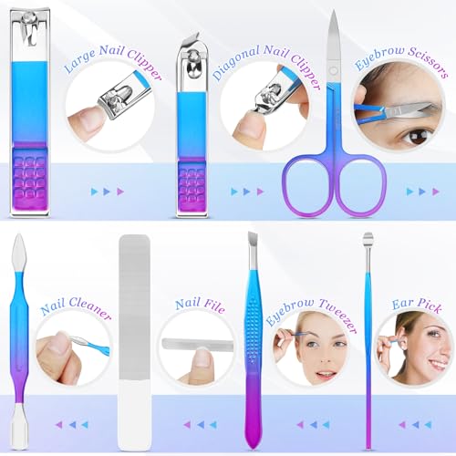 Kit de manucure et pédicure complet avec instruments de coupe en acier inoxydable - 2