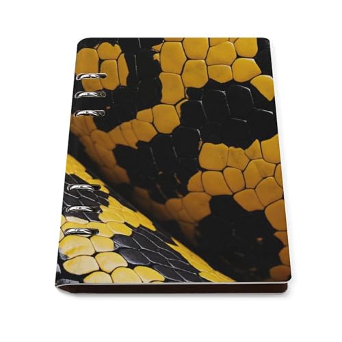 Carnet de notes de réunion A5 rechargeable jaune et noir à 180°