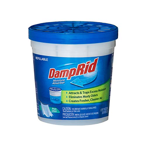 Damprid Pure Linen Refillable Absorber-10.5Oz Traps Moisture For Fresher, Cleaner Air, 10.5Oz Cups - 4 Pack, Blue, 4 Count #TOP1