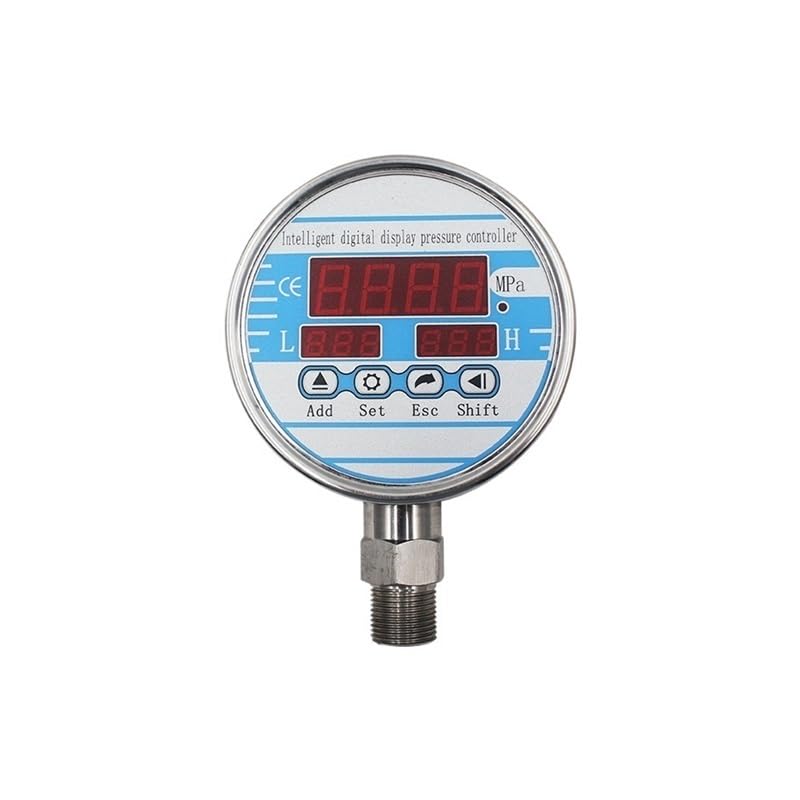 QDX50B 0-100Mpa Digital Pressure Gauge 100mm Dial Hydraulic Pressure Gauge 200bar 400 Bar Pressure Guage(M20-1.5 Thread,0-2.5Mpa)