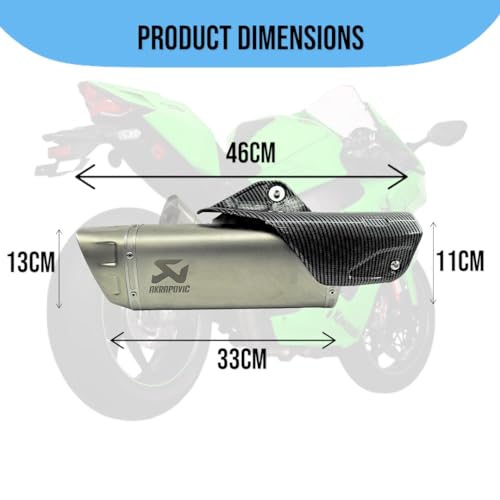 Image of Vagary Kalasnikavo Akrapovic Exhaust High Bass Exhaust Silencer for BMW, KTM, Kawasaki, Suzuki, Bajaj, Yamaha R15, Ninja, CBR, GS, Apache, Duke 390, FZ, Gixxer (Silver)