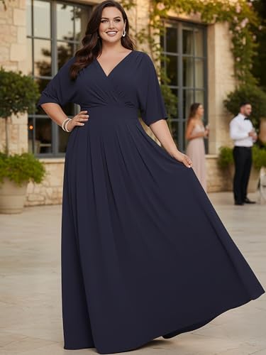 Image of KOH KOH Womens Long Pleated Flowy Modest Evening Wedding Guest Maxi Dress